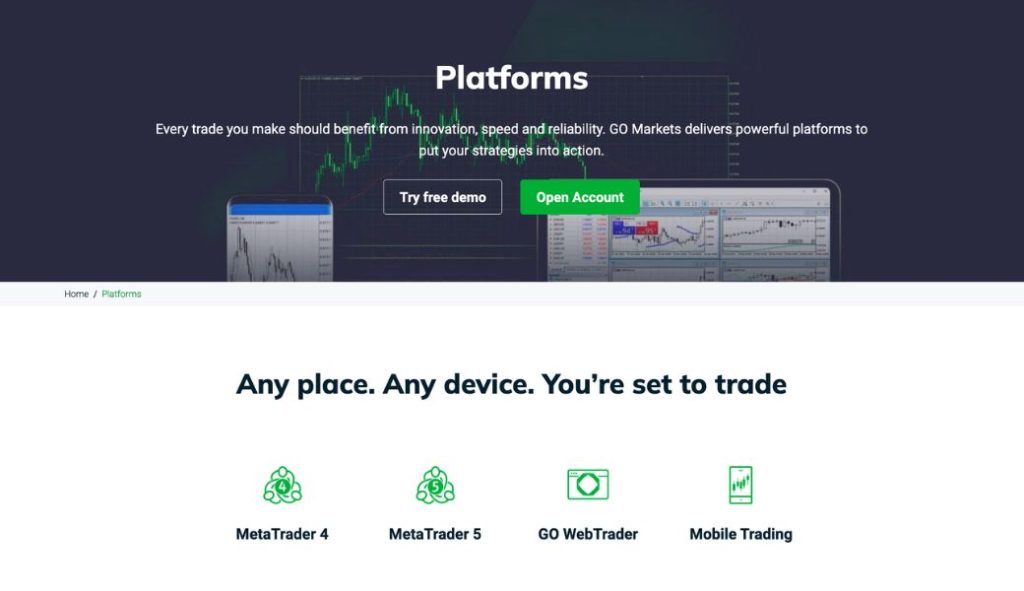 Go Markets Online-Handelsplattformen