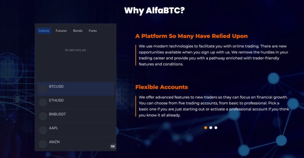 AlfaBTC Online-Handelsplattformen