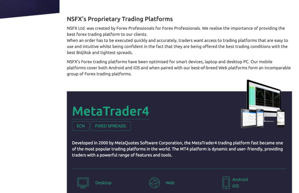 Über die Handelsplattform von NSFX